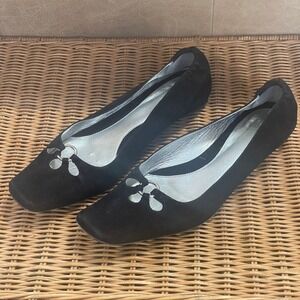 RAFE New York Vintage Black Suede Cutout Ballet Flats